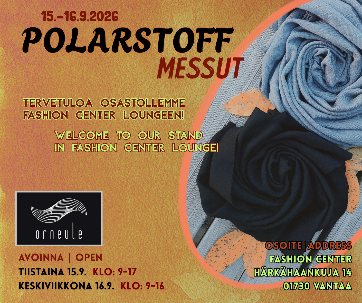 Orneule osallistuu Polarstoff-messuille syksyllä 2026